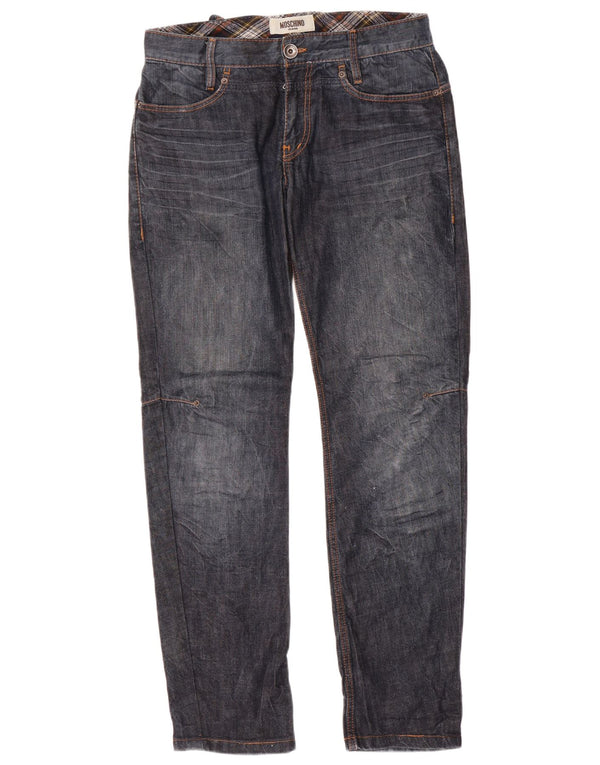 Blugi slim pentru bărbați Moschino W31 L32 bumbac bleumarin