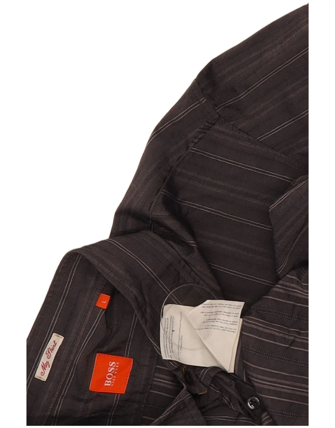 Cămașă pentru bărbați Hugo Boss, bumbac cu dungi mari, gri