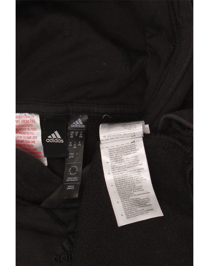 Pulover ADIDAS pentru băieți, 15-16 ani, bumbac negru