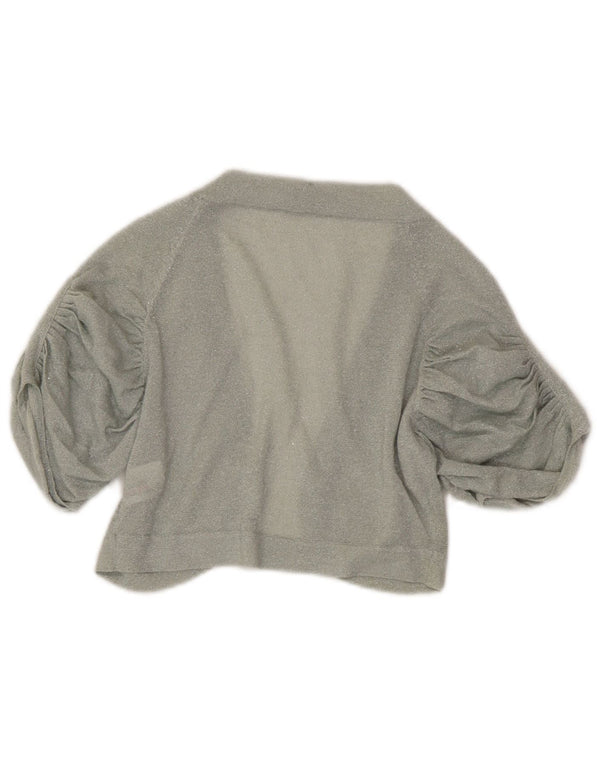 Pulover cardigan bolero cu mânecă scurtă pentru femei Coast UK 10 Bumbac gri mic