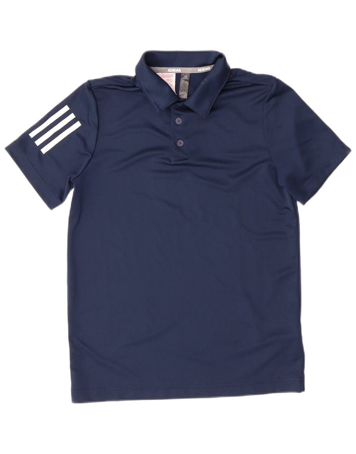 Tricou polo ADIDAS baieti 11-12 ani poliester bleumarin