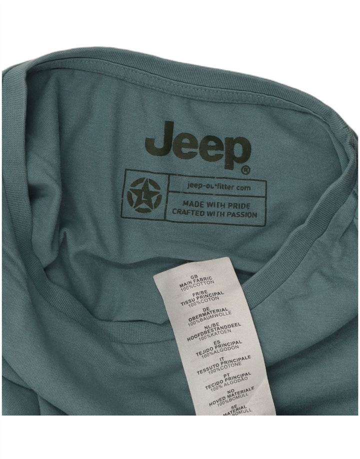 Tricou grafic pentru bărbați Jeep Top mare, albastru, bumbac