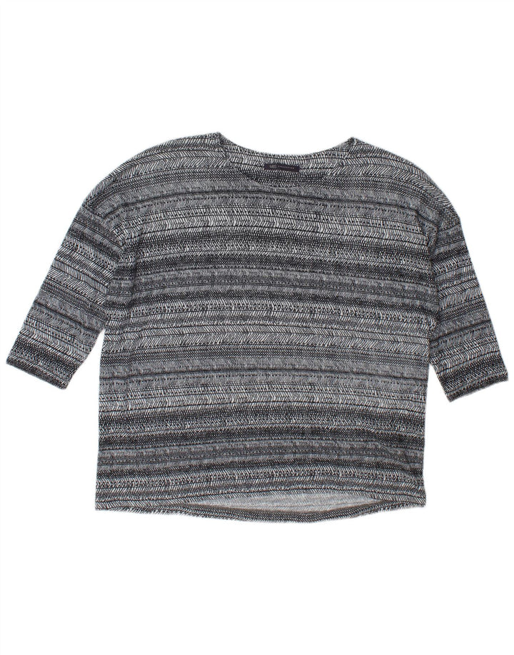 Marks & Spencer Top supradimensionat pentru femei cu mâneci 3/4 UK 18 XL, gri cu dungi