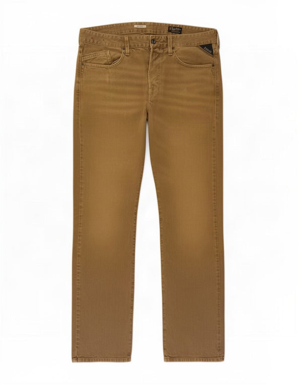 Replay Jeans Waitom drepte pentru bărbați W36 L34 bumbac bej