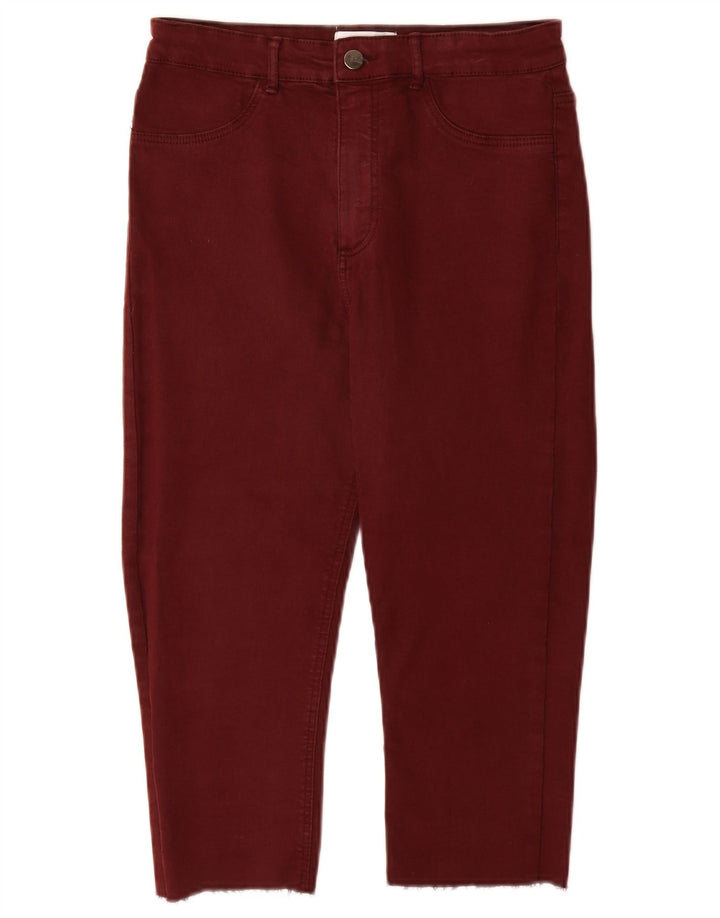 Blugi Capri dama Zara EU 40 Medium W30 L18 Burgundy