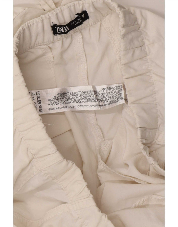 Pantaloni cargo pentru femei Zara Joggeri Mici L28 L30 Poliamidă albă
