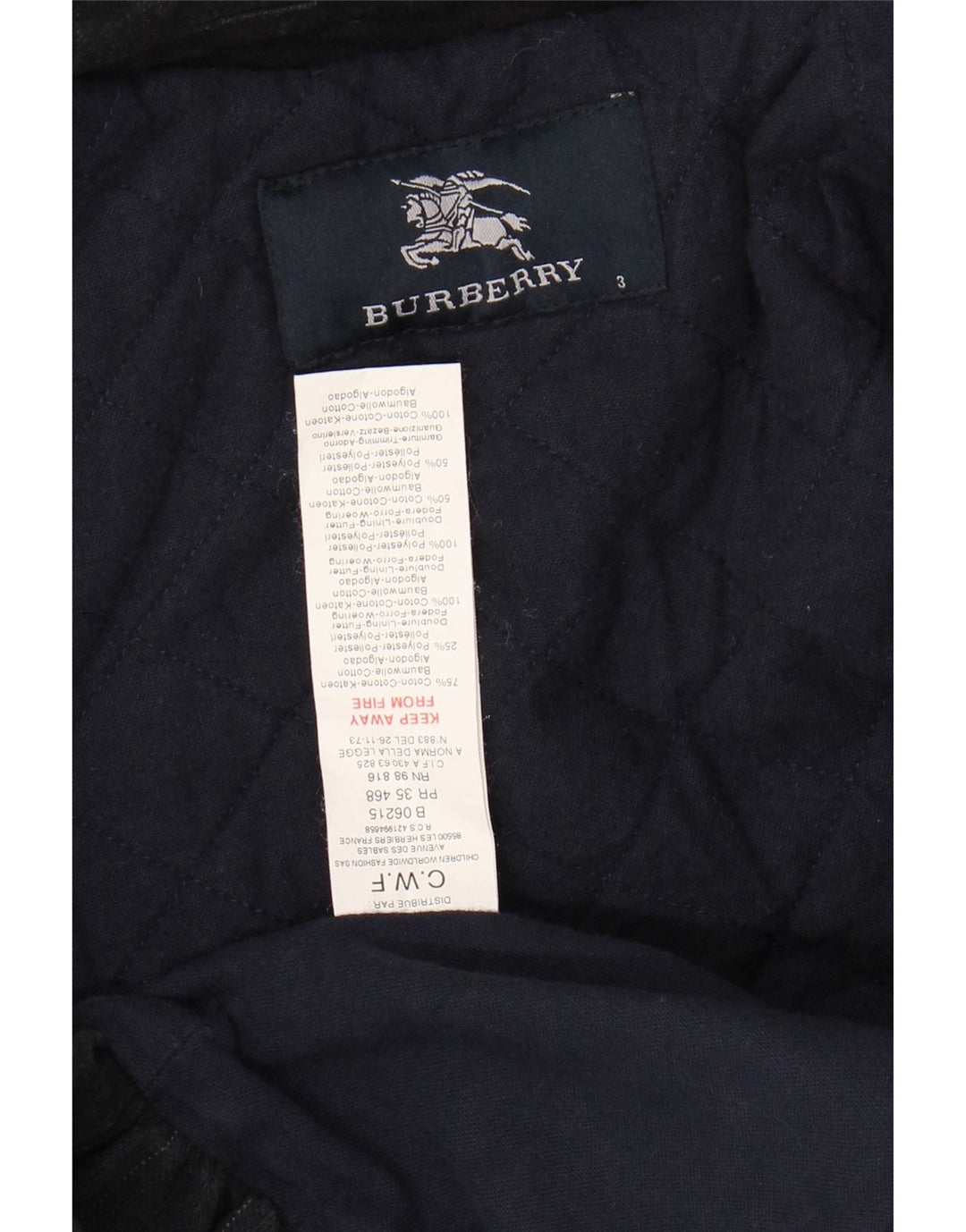 Palton dublu pentru fete BURBERRY 2-3 ani bumbac negru cu dungi