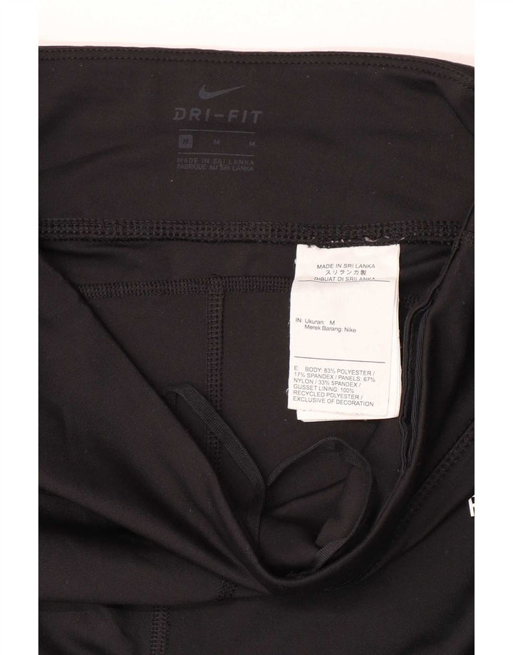Leggings Nike Dri Fit Graphic pentru femei UK 12 Poliester mediu negru