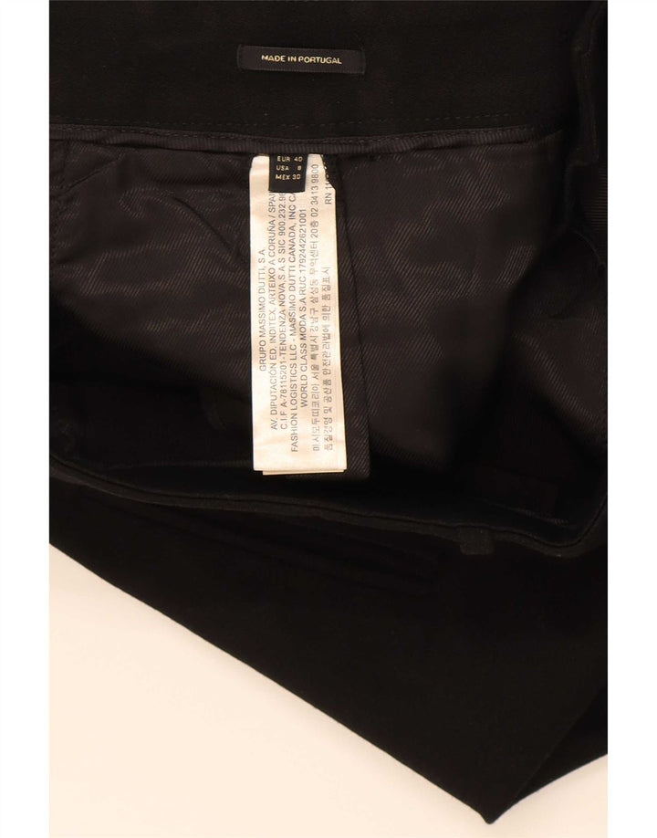 Massimo Dutti Pantaloni drepți tăiați pentru femei EU 40 Medium W30 L24 Negru
