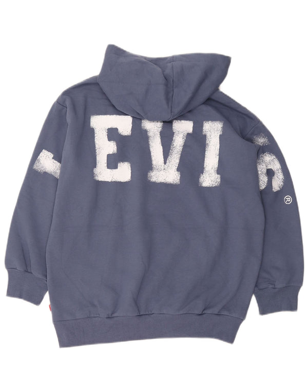 Pulover cu glugă cu grafic Levi's pentru băieți 11-12 ani, bumbac bleumarin