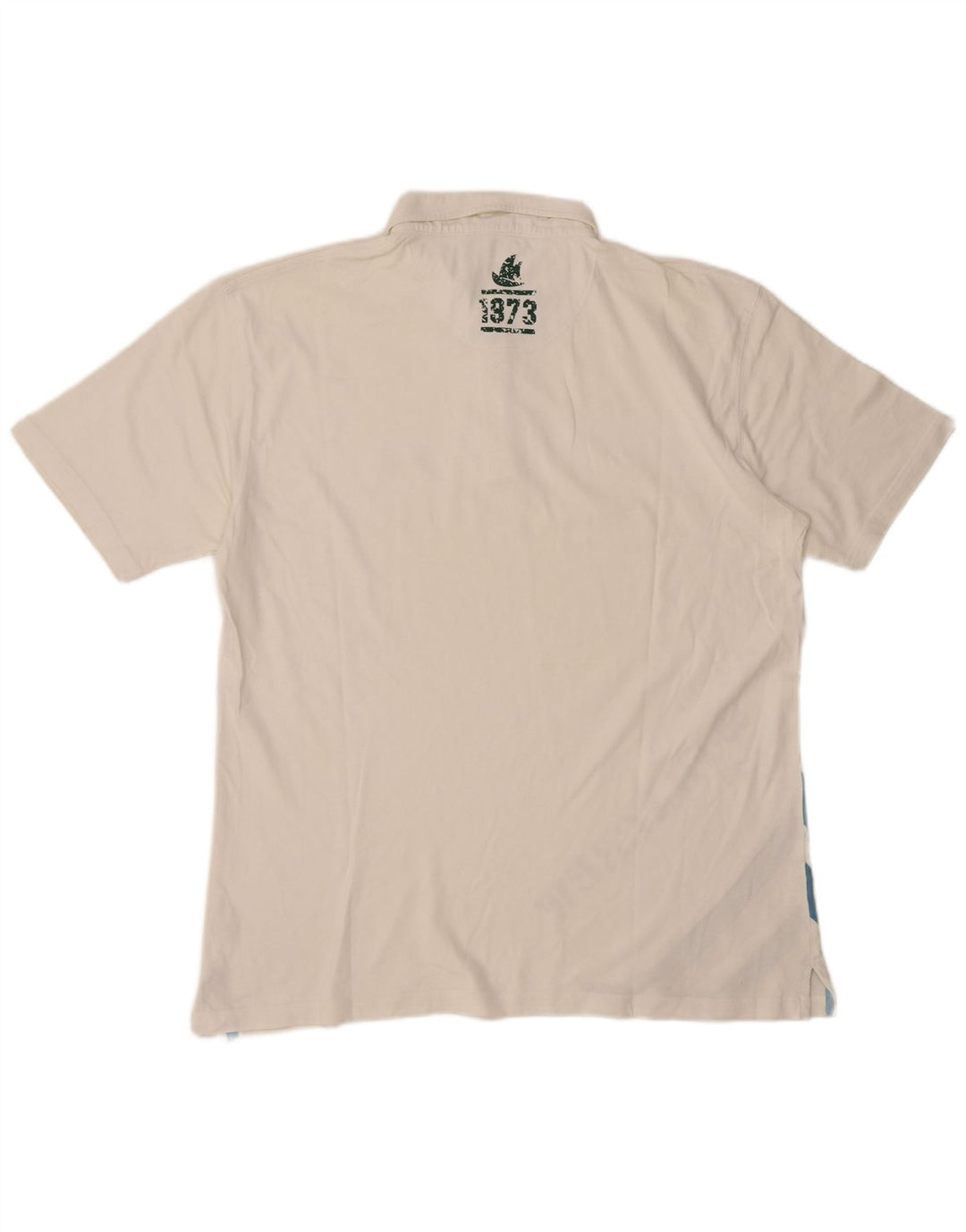 Tricou polo cu grafică pentru bărbați Fila, mare, alb, din bumbac color bloc