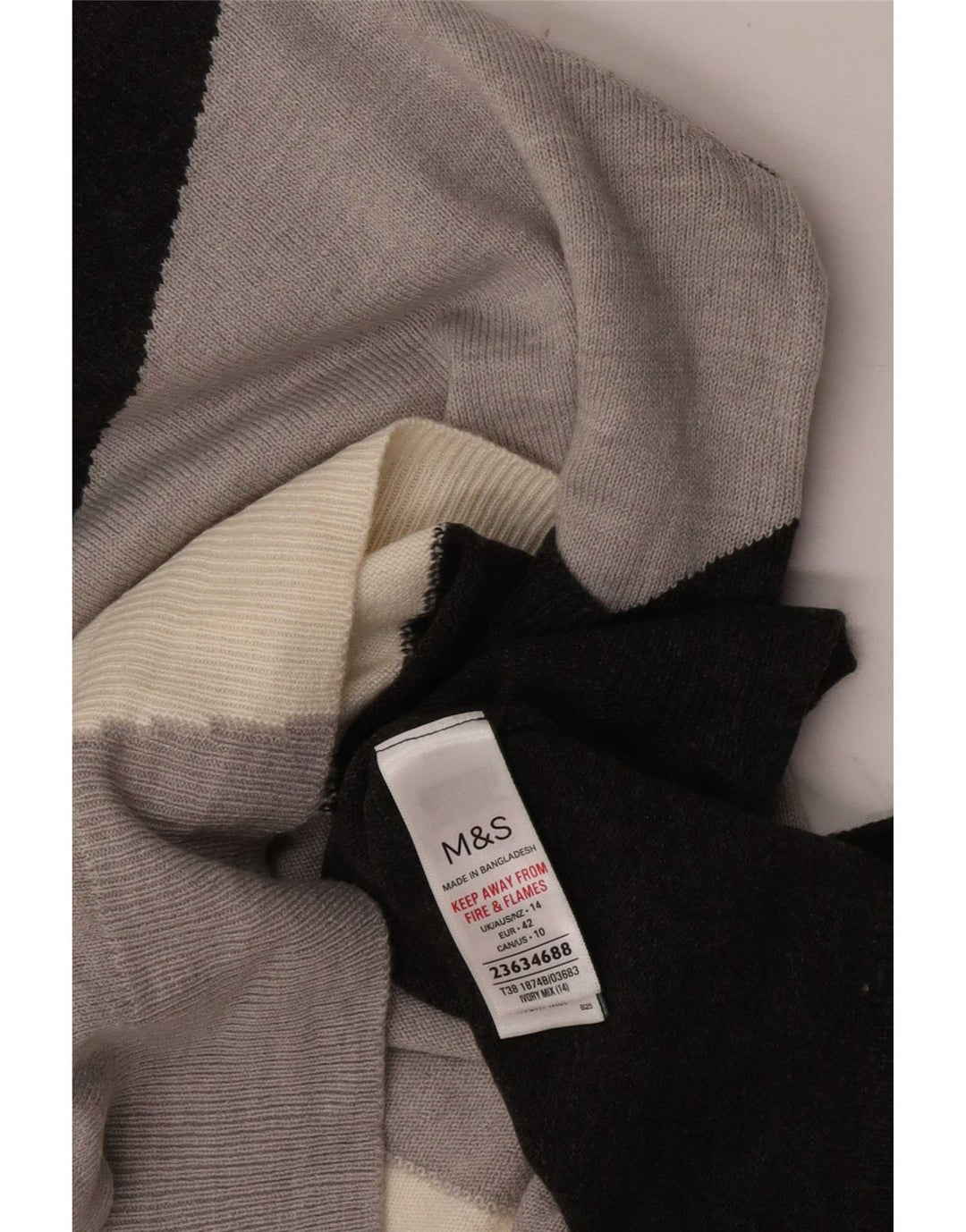 Pulover pentru femei Marks & Spencer cu decolteu triplu UK 14 mare, multicolor