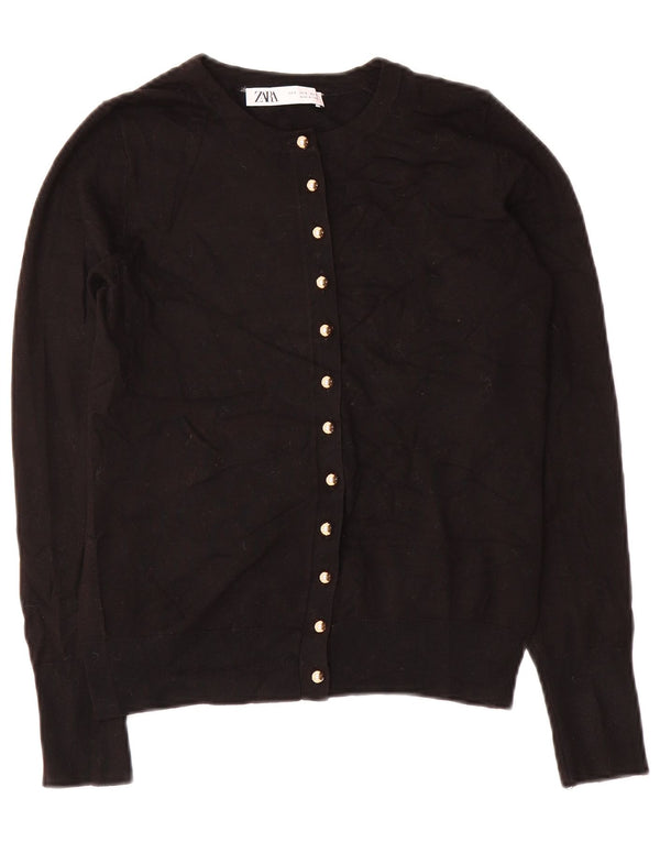 Pulover cardigan pentru femei Zara UK 10 mic, negru, viscoză