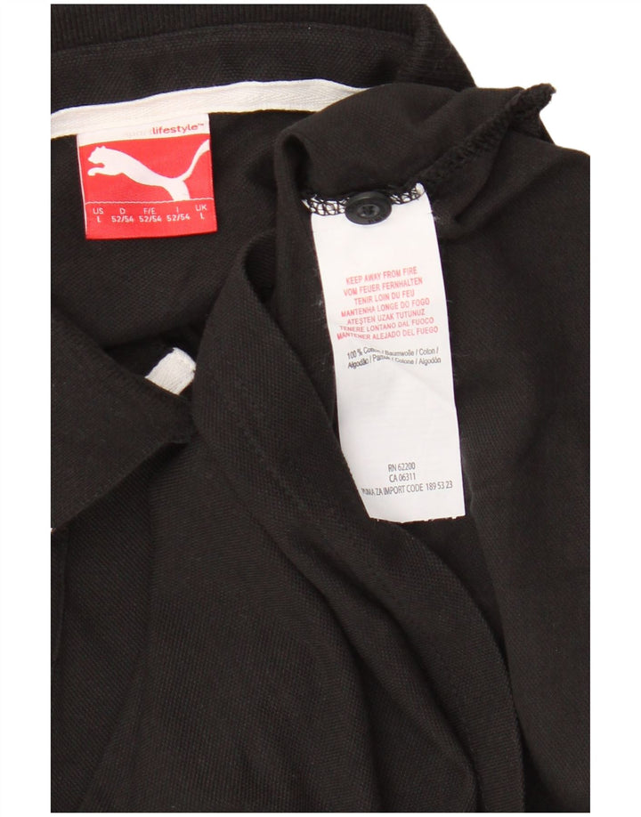 Tricou polo Puma pentru bărbați, bumbac negru mare