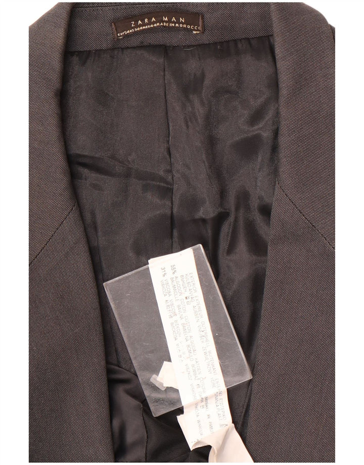 Blazer pentru bărbați Zara cu 1 nasture EU 54 XL bumbac gri