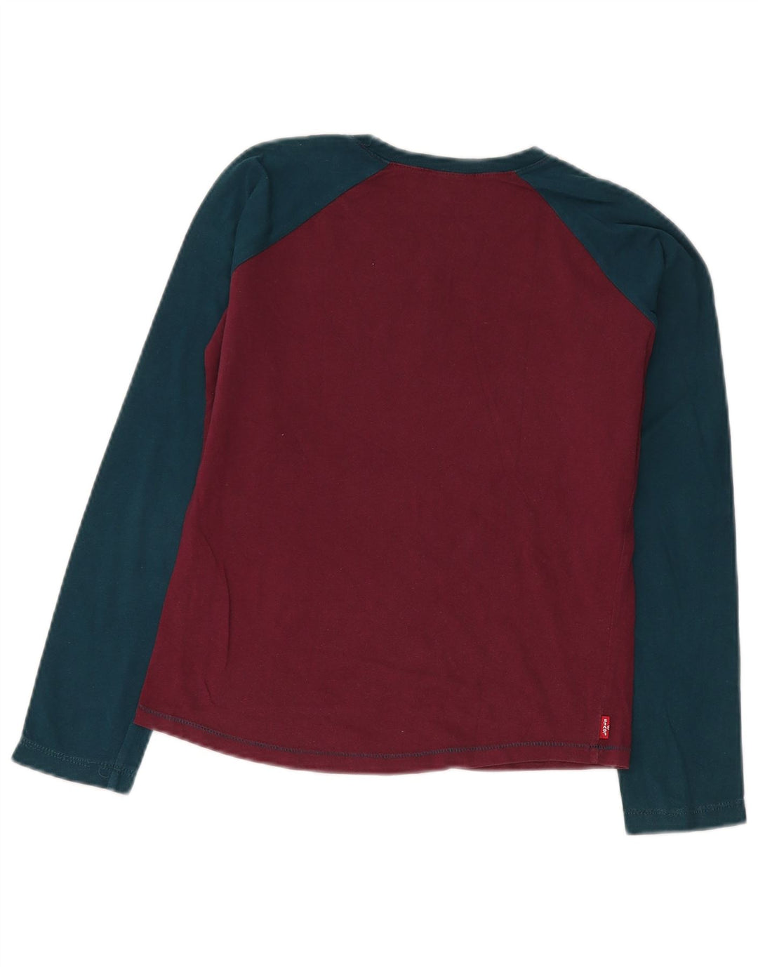Bluză cu mânecă lungă cu grafică Levi's pentru femei UK 14 Medium Burgundy Colorblock
