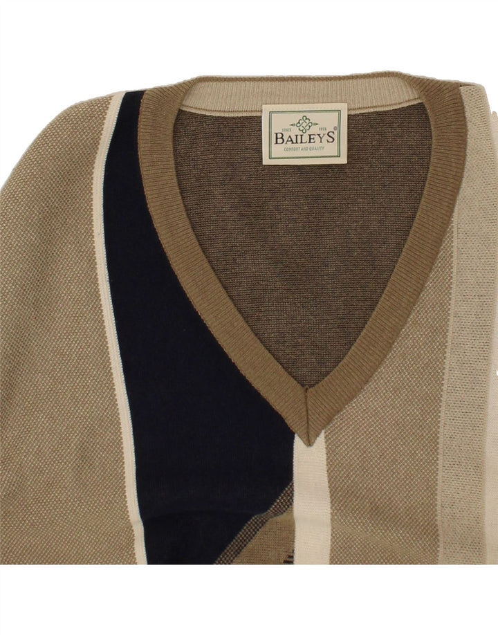 Mens V-Neck Jumper Sweater XL Vintage Baileys and Second-Hand Baileys from Messina Hembry 