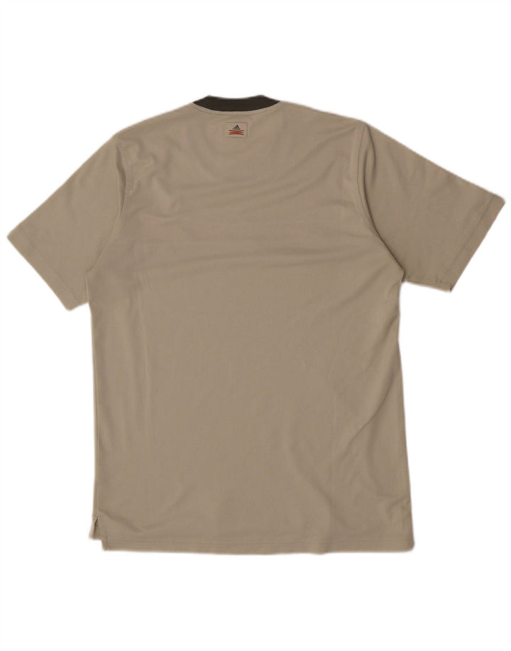 Tricou pentru bărbați Adidas Top Mediu Bej Poliester Bloc de culoare