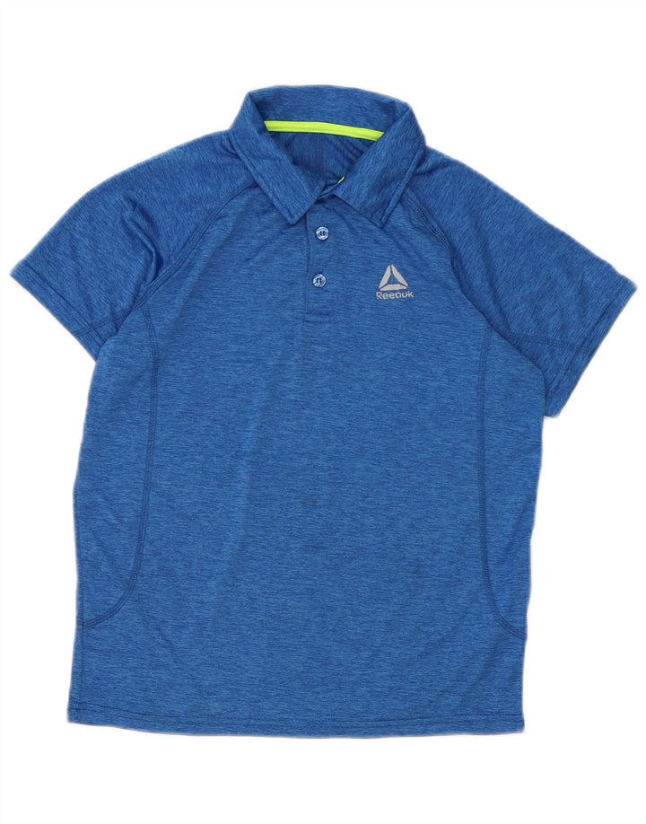 Tricou polo REEBOK pentru băieți 11-12 ani, poliester cu pete albastre