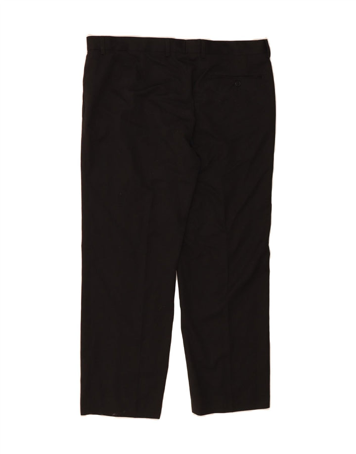 MARKS & SPENCER Womens Regular Fit Suit Trousers W38 L29 Black Polyester Vintage Marks & Spencer and Second-Hand Marks & Spencer from Messina Hembry 