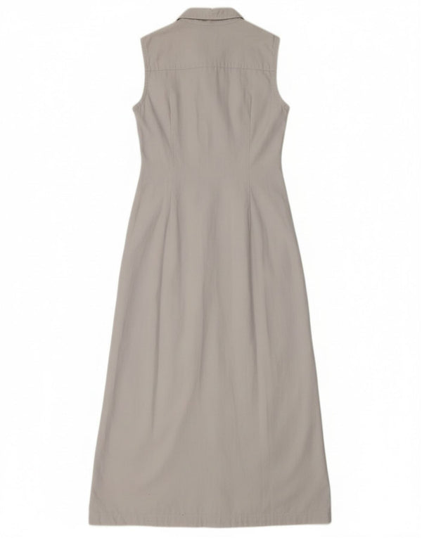 Rochie cămașă maxi fără mâneci Nexos pentru femei UK 12 Bumbac gri mediu