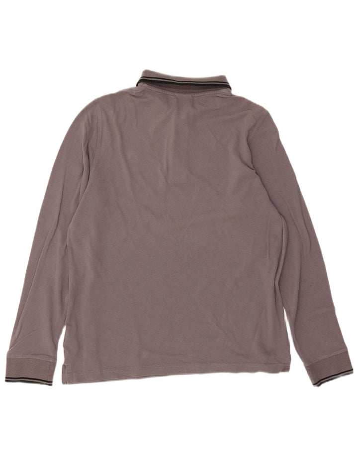 Tricou polo pentru bărbați Lotto cu mânecă lungă, bumbac gri mic
