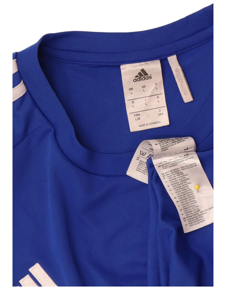 Tricou Adidas Climalite pentru bărbați Top mare, albastru, poliester color bloc