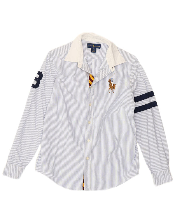 Cămașă cu grafică Ralph Lauren pentru băieți 14-15 ani, mare, albastru, bumbac cu dungi