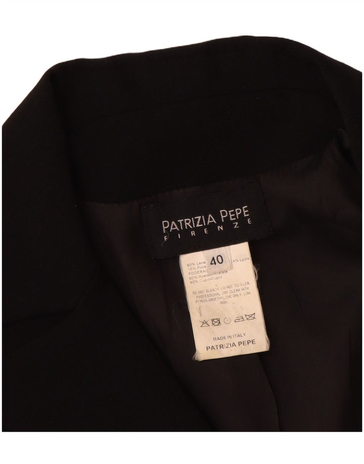 Patrizia Pepe Jachetă Blazer Femei 1 Buton IT 40 Mic Lână Neagră