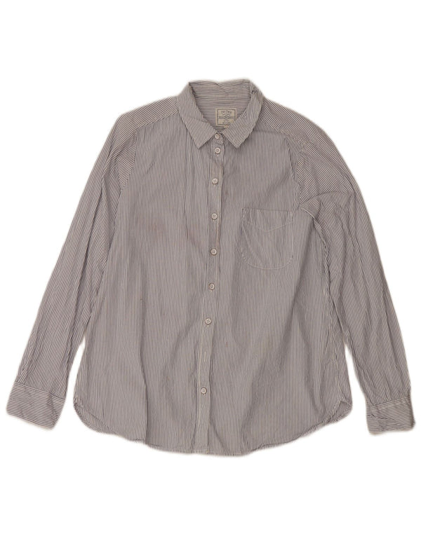 Cămașă Fat Face pentru femei UK 14 Large White Pinstripe