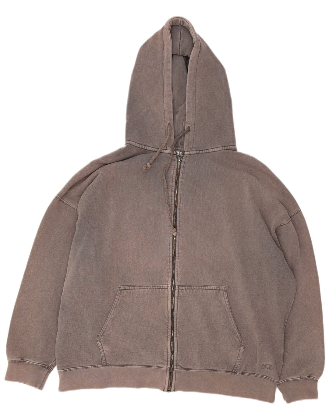 Pulover pentru femei Pull & Bear, supradimensionat, cu fermoar, bumbac gri mediu UK 14