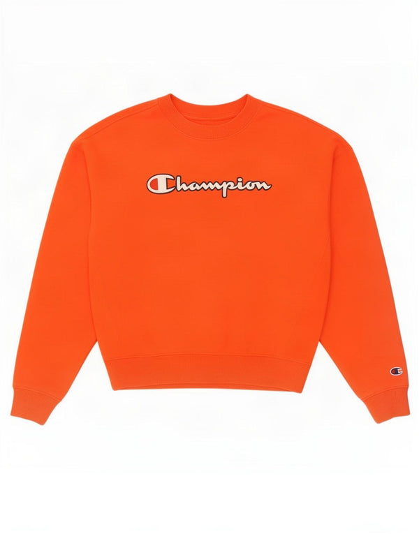 Pulover supradimensionat cu grafic pentru femei Champion UK 10 Mic portocaliu