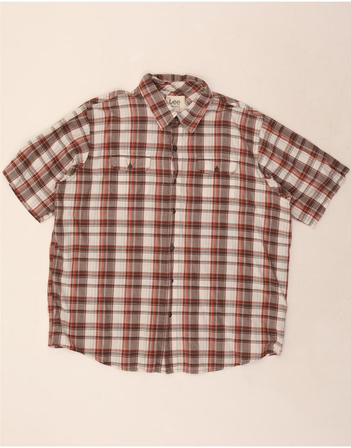 Cămașă cu mânecă scurtă pentru bărbați LEE, bumbac cu carouri multicolore