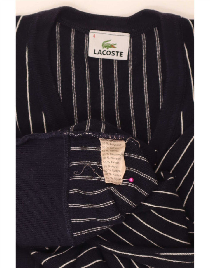 Pulover pentru bărbați Lacoste cu decolteu în V, mărime 4, mediu, bleumarin, în dungi
