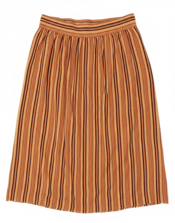Fusta plisată Vintage pentru femei IT 44 Medium W26 Maro Geometric Aztec