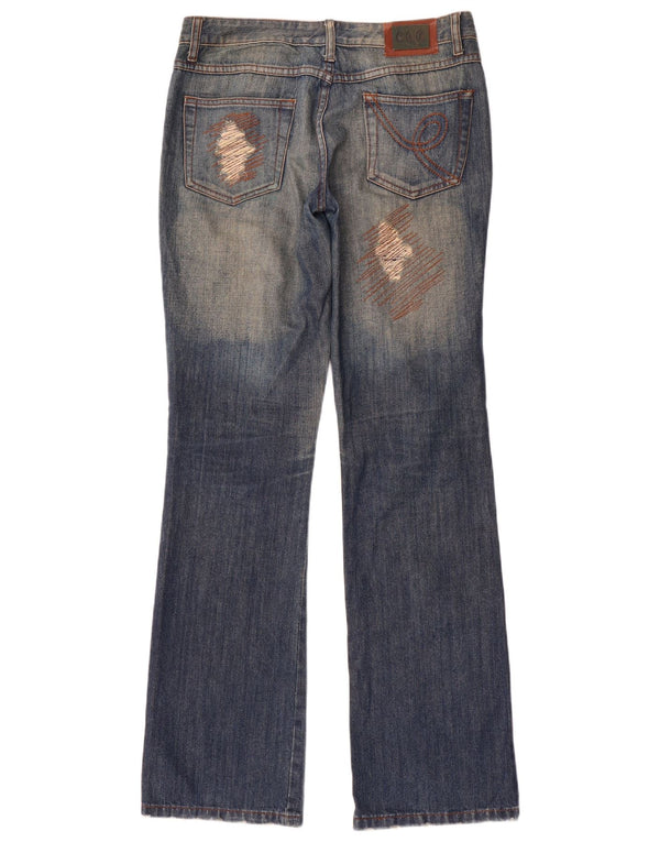 Elisa Landri Blugi Bootcut Distressed Femei IT 44 Medium W30 L35 Albastru