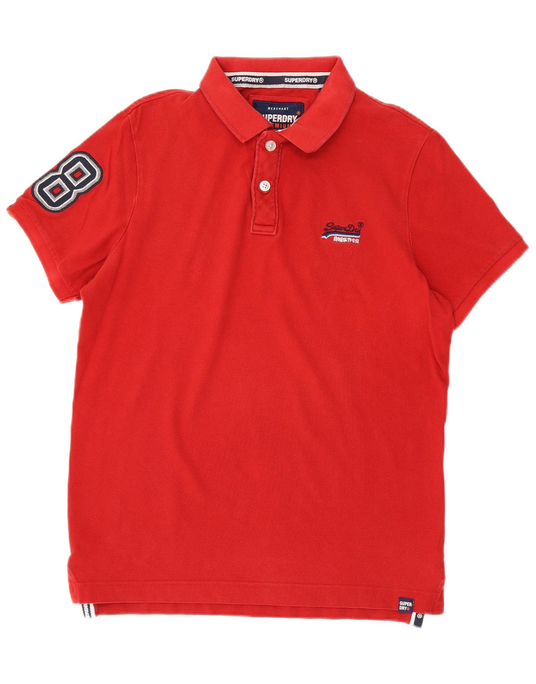 Tricou polo grafic pentru bărbați Superdry, bumbac roșu mare