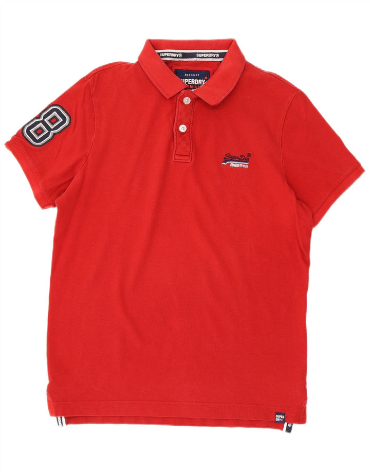 Tricou polo grafic pentru bărbați Superdry, bumbac roșu mare