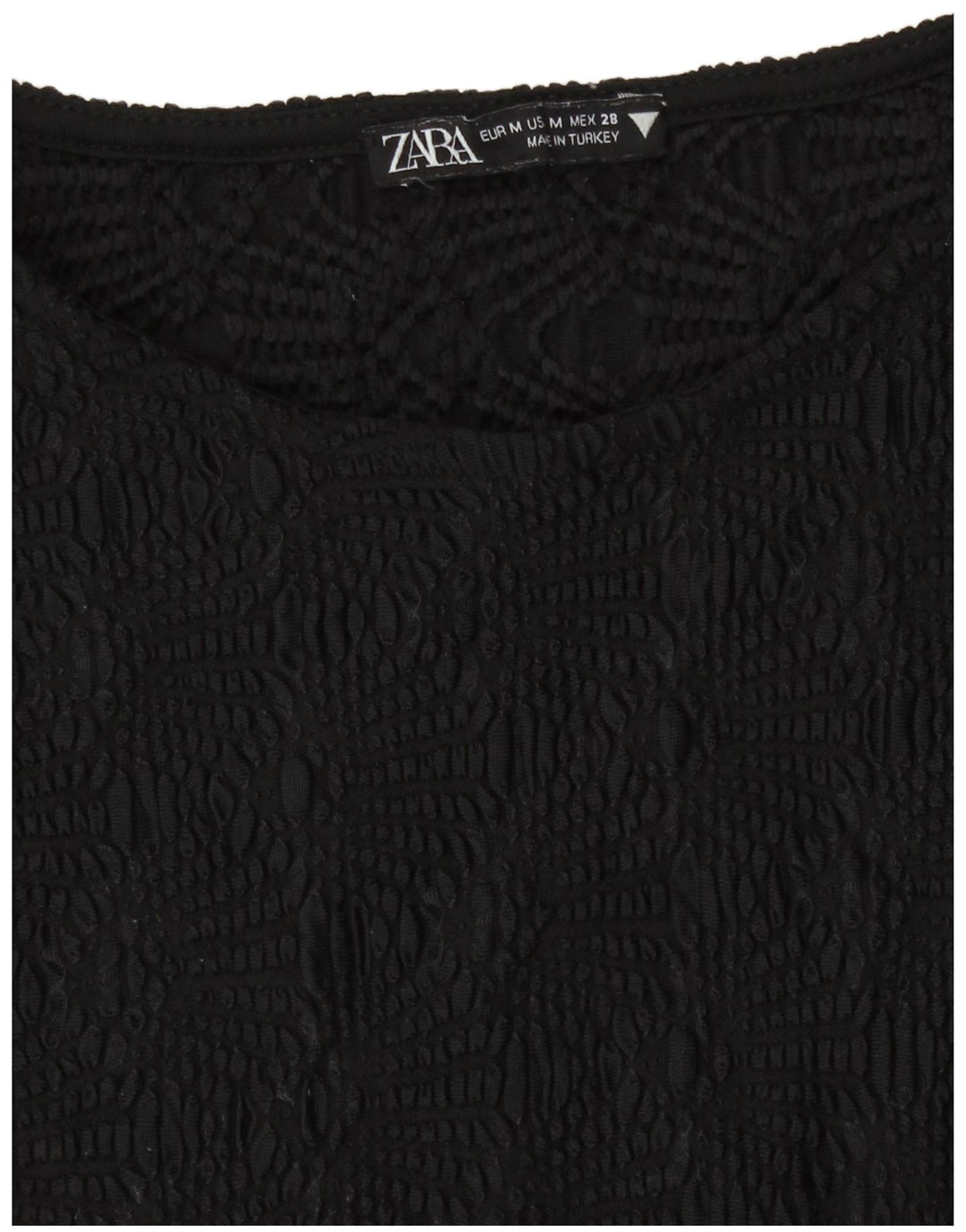 Bluză Crop Top pentru femei Zara UK 12 Poliester mediu negru
