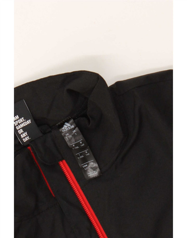 Jachetă de top pentru trening grafic Adidas pentru băieți 9-10 ani, negru, color block