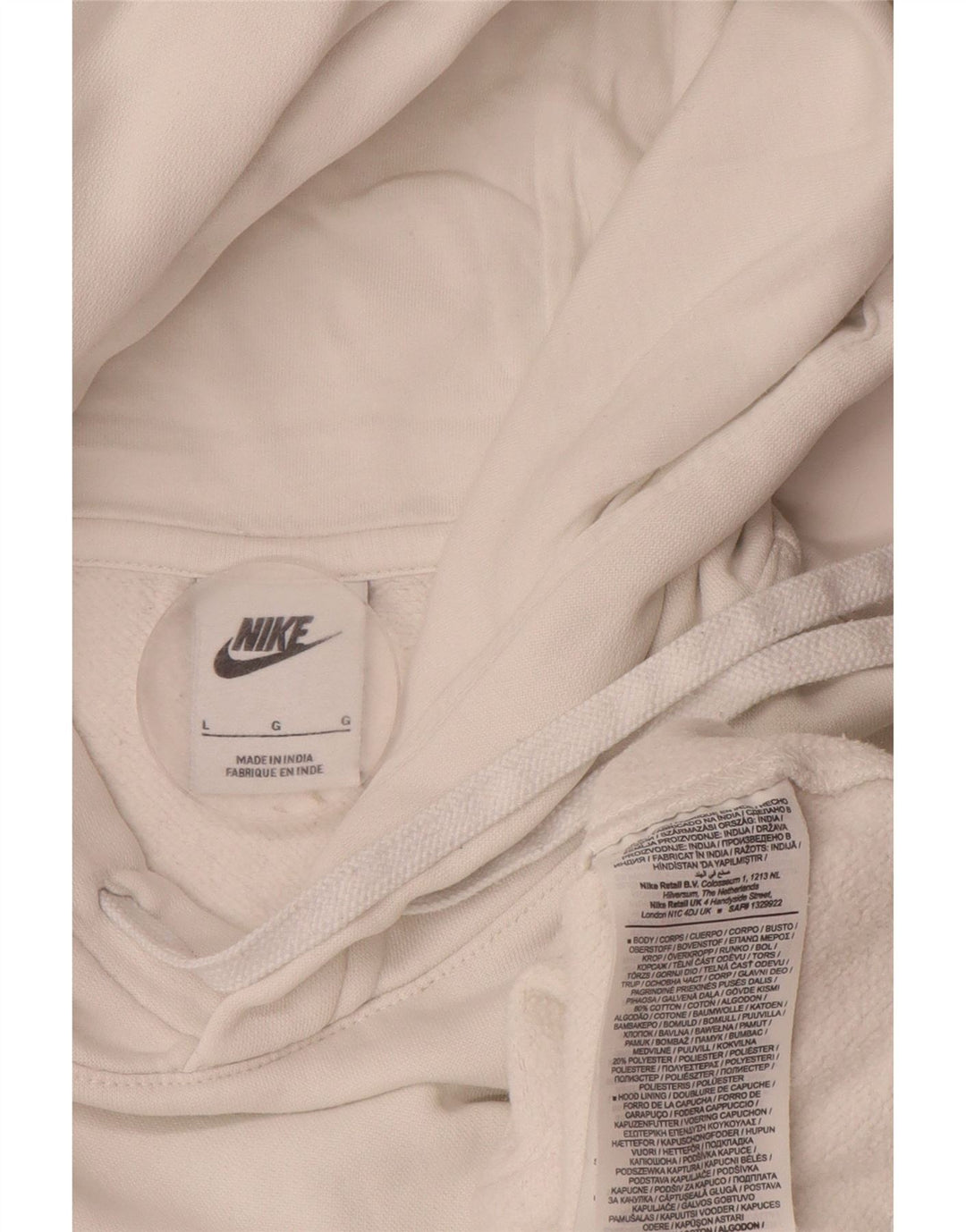 Pulover Nike pentru bărbați, mare, alb, din bumbac