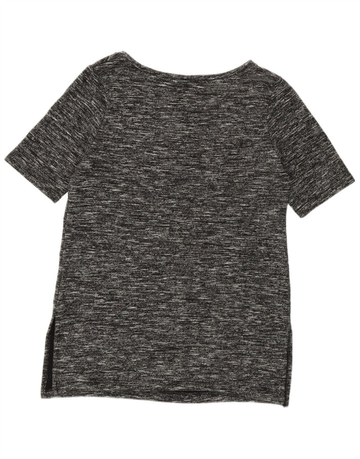 Tricou cu paragate Benetton pentru femei Top UK 14 Medium Black Flecked