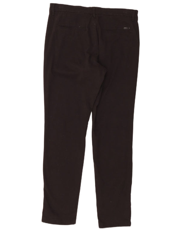 Jack & Jones Mens Slim Chino Trousers W34 L32 Black Cotton