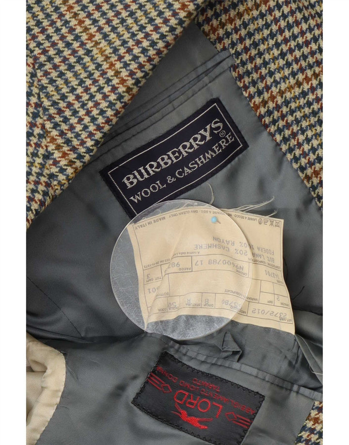 Burberrys Jachetă Blazer pentru bărbați cu 1 buton IT 50 Lână mare albastru Houndstooth