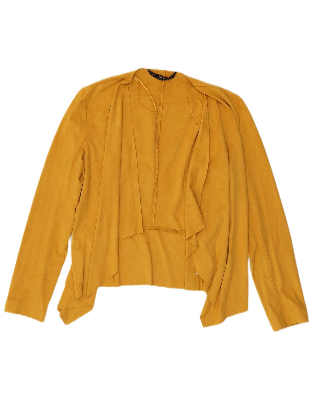 Top cardigan pentru femei Zara UK 10 Poliester galben mic