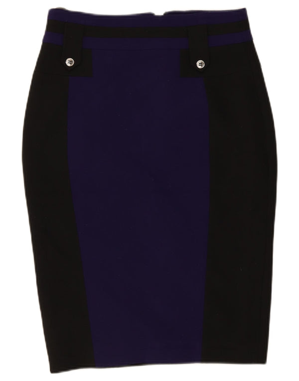 Fusta creion pentru femei Karen Millen UK 12 Medium W28 Black Colorblock