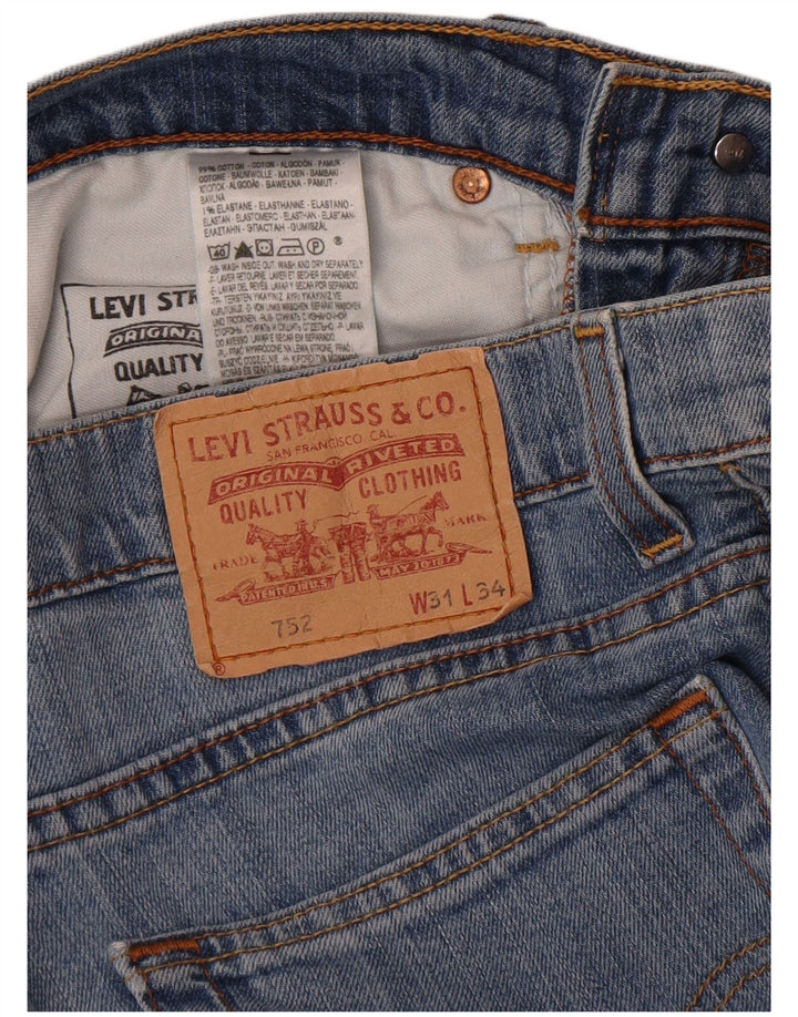 Blugi drepti pentru bărbați Levi's 752 W31 L34 Bumbac albastru