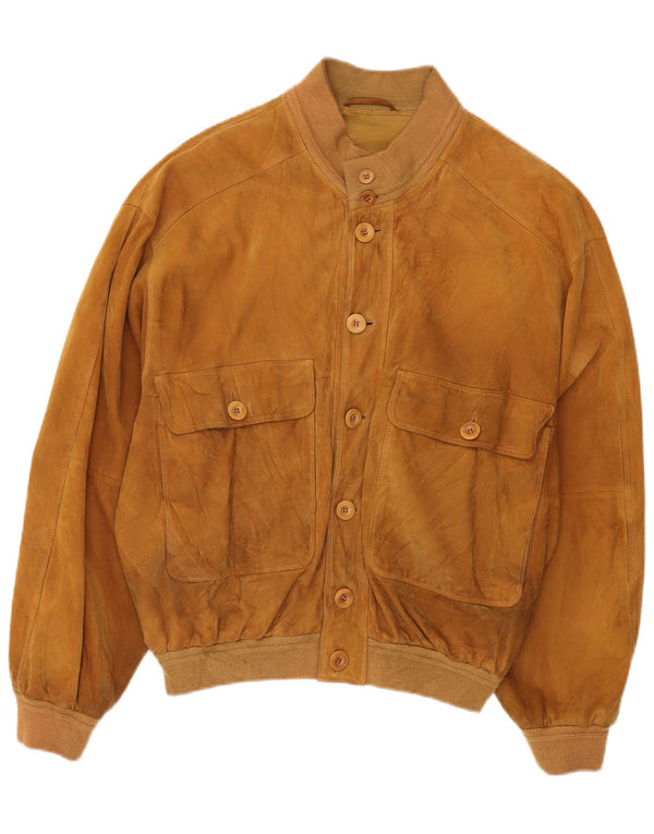 Vittorio Forti Jachetă Bomber de piele intoarsa pentru barbati IT 50 Mare Bej