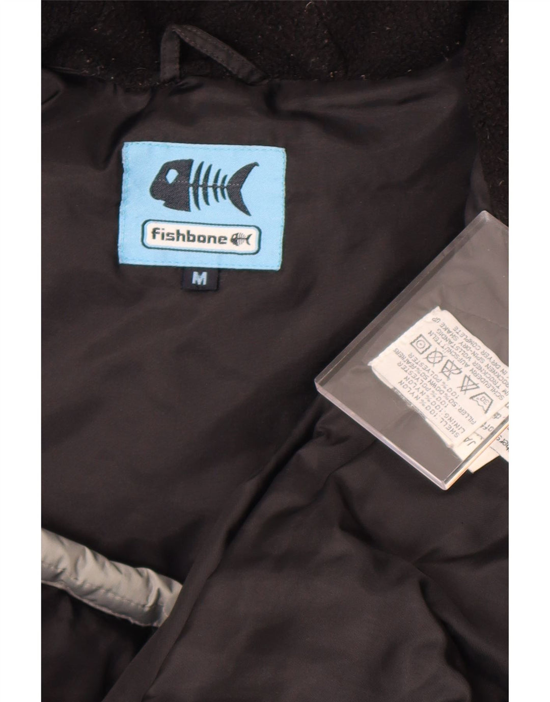 Jachetă căptușită cu glugă pentru bărbați Fishbone UK 38 Medium Gri Nylon Colorblock
