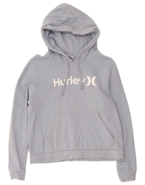 Pulover cu glugă cu grafic pentru femei Hurley UK 10 mic, albastru, bumbac